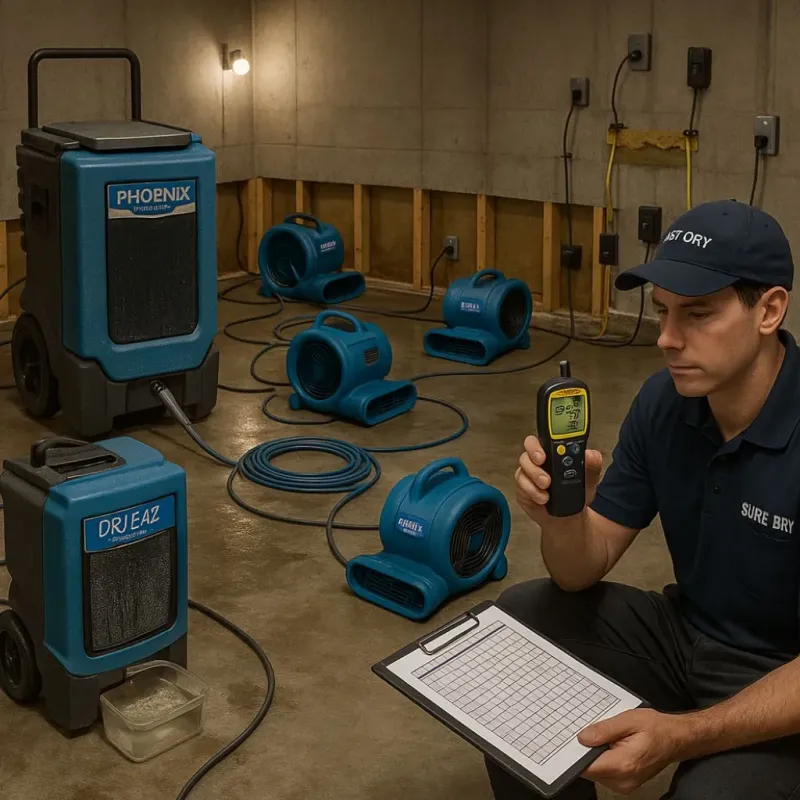 Structural Drying and Dehumidification process in Reisterstown, MD